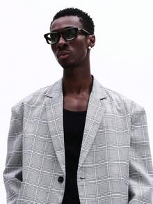 SUMWON Plaid Check Notch Lapel Button Front Single Breasted Professional Office Blazer Formal Smart Casual Business Wear