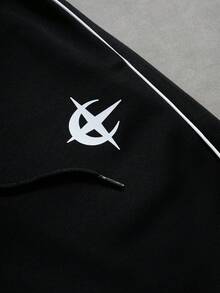 STYNVO Conjunto casual de camiseta de manga corta con cuello redondo y estampado de luna, y pantalones cortos para hombres - Negro - Ver 7