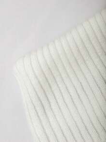 Sunspun Autumn/Winter Fashion Minimalist Striped Off-Shoulder Long Sleeve Loose Pullover Knit Top & Fitted Shorts Casual Matching Sweater Set - Multicolor - View 5