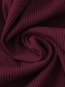 Linhara مجموعة كنزة صوفية كاجوال مريحة بأكمام طويلة وأزرار أمامية مع طوق من الفرو للنساء ذوات الحجم الكبير - عنابي اللون - مشاهدة 7