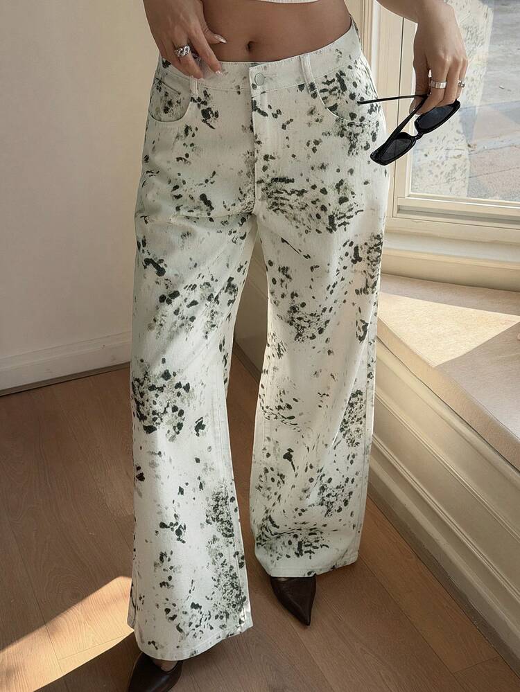 Women's Loose Casual Straight-Leg Jeans With Distressed Design, Suitable For Spring And Summer