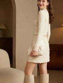 MOTF PREMIUM WOMEN'S FASHIONABLE SEQUIN SKIRT