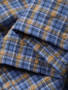 DAZY 少女标语印花圆领短袖T恤搭配格子迷你裙，休闲春季穿搭 - 灰色 - 查看 7