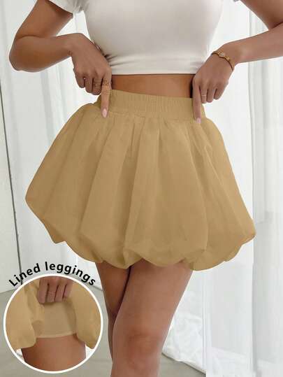 Almamuse Women's White Floral Ruffle Hem Mini Skirt, Graduation Season Khaki Skirts Skirt Summer Skirt With Shorts Inside Balloon Skirt Cute Skirt