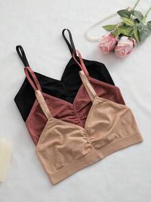 Set de 6 piezas de ropa interior sin costuras con diseño de corazones y amor, top y pantis cómodos - Multicolor - Ver 5