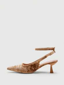 CUCCOO BIZCHIC Women's Elegant Pointed Toe Buckle Pumps For Commuting Valentine's Day - Camel - View 10