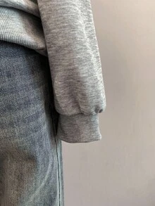 Attitoon Áo sweatshirt tay dài dáng rộng, phong cách retro cổ điển, in hình xe hơi, thích hợp cho nữ, thích hợp mặc mùa thu/đông và đầu xuân. - Màu Xám nhạt - Xem 6