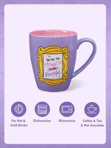 FRIENDS X SHEIN 1pc 15.22oz/450ml Purple Ceramic Mug (Microwave & Dishwasher Friendly, No Lid Included), For Coffee & Tea, Gifts - Mauve Purple - View 3