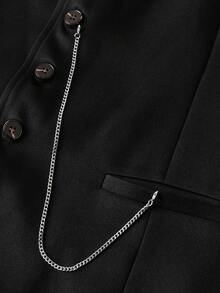 EASEVO Plus Size Men's Business/Commute Chain Decor Suit Vest