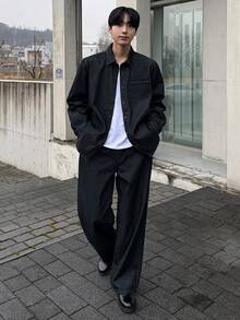 DAZY Navy Blue Shirt & Jeans Suit For Men, Spring/Autumn - Royal Blue - View 7