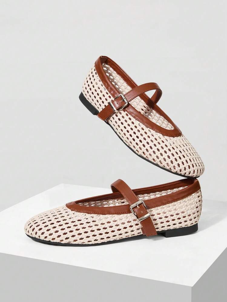 WOMEN BRAID ROUND TOE FLATS SPRING SHOES