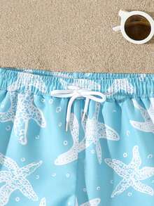 2件套幼儿男童椰子树印花度假风泳裤和帽子 - 彩色 - 查看 4