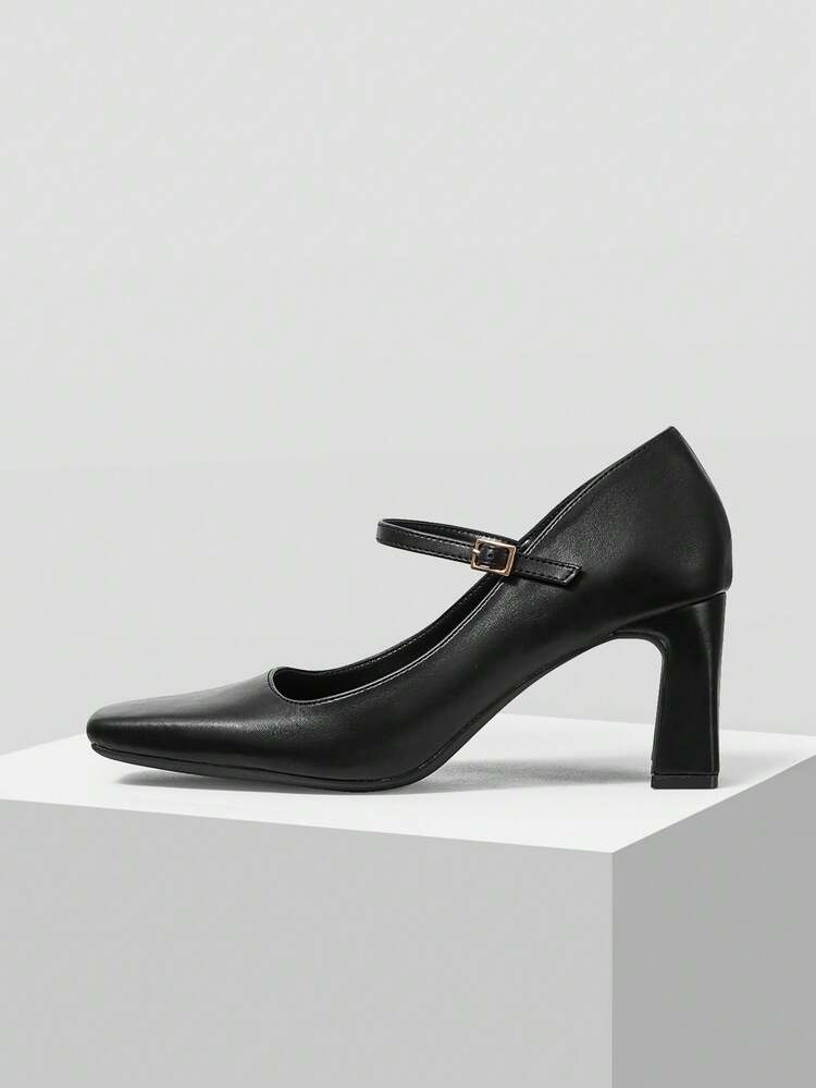 WOMEN SQUARE TOE CHUNKY HEEL PUMPS VALENTINE'S DAY SPRING SHOES