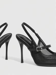 CUCCOO SZL Sepatu hak tinggi runcing yang modis dan elegan untuk wanita, cocok untuk pesta, perjalanan, dan hari Valentine. - Hitam - View 8