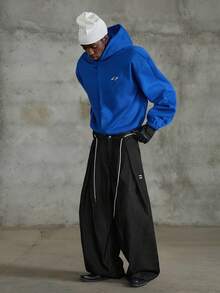 NEON BLANC 男士印花拉链长袖连帽开衫 - 藍色 - 查看 1