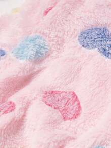 PETSIN 1 pieza Mono de felpa para mascotas con estampado de corazón rosa, cálido, adecuado para gatos y perros medianos y pequeños - Multicolor - Ver 6