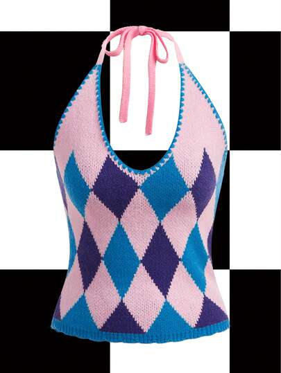 Y2Kool BiGraphic เสื้อกล้ามถักลายทางสองสีสำหรับผู้หญิง, ครอป, แขนกุด, สายสปาเก็ตตี้, เข้ารูป, เหมาะสำหรับทุกฤดูกาล