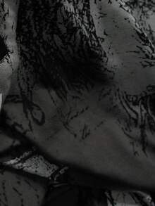 ROMWE MEN 男士短袖休闲 Polo 领 T 恤，水印朋克学院风上衣 - 灰色 - 查看 4