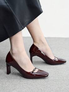 CUCCOO BIZCHIC Women's Fashion Versatile Commuting Minimalist Pointed Toe Pumps For Christmas - Coffee - View 7