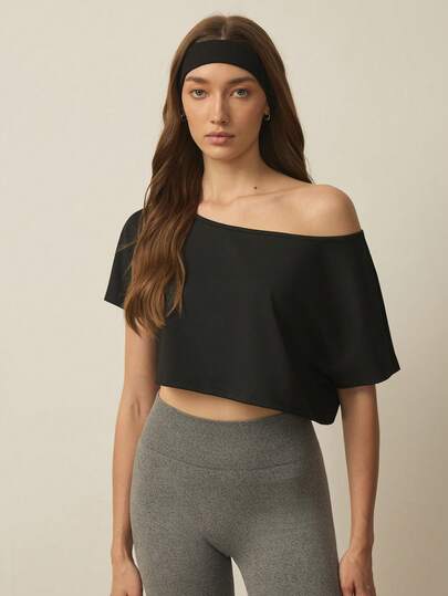 With My Calm 女士时尚休闲优雅健身跑步宽松露脐短袖瑜伽运动上衣，适合夏季穿着