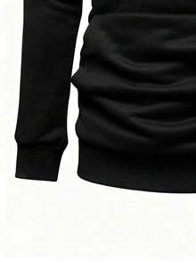 Manfinity LEGND Men Lion Print Pocket Drawstring Hoodie, Long Sleeve, Going Out, Casual, Graphic , Fall - Black - View 4