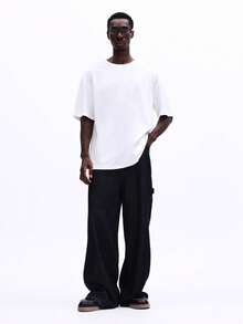 SUMWON Essentials Basic Crew Neck Short Sleeve Logo Tee Casual Everyday Comfort Fit Summer Spring - White - View 3