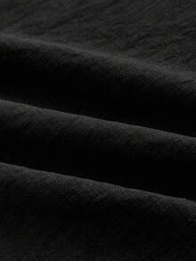 HIMLAND 男士纯色圆领前扣休闲背心，夏季 - 黑色 - 查看 8