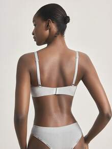 Ocili 1pc Wireless Triangle Cup Gather Bust Minimizer Bra For Small Bust Women, Grey - Grey - View 3