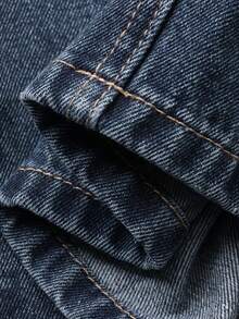 DAZY Women's Casual Washed Denim Jumpsuit With Bandeau Design - Medium Wash - View 6