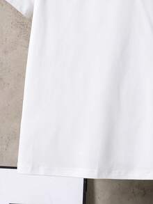 2pcs/Set Tween Boys Polo Shirt & Shorts Set, Casual Summer Outdoor Wear - White - View 5