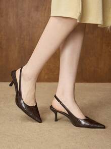 MOTF PREMIUM POINTED TOE MINIMALIST DAILY COMMUTE WOMEN HIGH HEEL PUMPS FOR CHRISTMAS - Coffee Brown - View 7