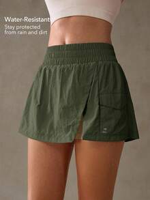 OutZeal 女士户外短裤 夏季徒步露营防水轻便内置短裤 户外下装 - 軍綠色 - 查看 3