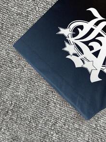 Manfinity Dauomo 男士休闲渐变字母印花短袖T恤，夏季 - 彩色 - 查看 4