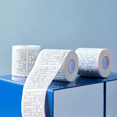 Joivida 1卷数独图案厕纸，独特个性化的趣味厕纸，学生必备厕纸，数独打印纸，数学创意厕纸，打印纸，创意厕纸，家庭装，适合清洁和日常使用，材质柔软，适用于家庭，可作为返校季礼物、新年礼物、送给朋友的最佳礼物、情人节礼物、送给女孩的礼物、送给男孩的礼物。