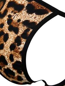 WENEZON Men's Fashionable Sexy Leopard Print Open Crotch Briefs