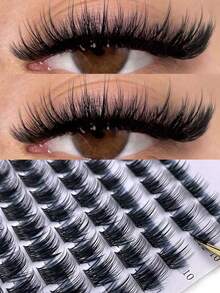 假睫毛簇，自然妆效，浓密，单根假睫毛簇，化妆工具，假睫毛簇，假睫毛簇，单根假睫毛，假睫毛，假睫毛 - 黑色 - 查看 2