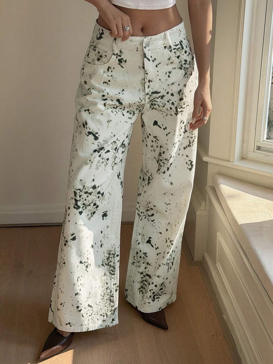 Women's Loose Casual Straight-Leg Jeans With Distressed Design, Suitable For Spring And Summer