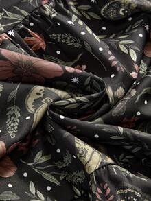 ROMWE Fairycore Spring / Summer Plus Size Summer Casual All-Over Print Camisole Dress - Multicolor - View 4