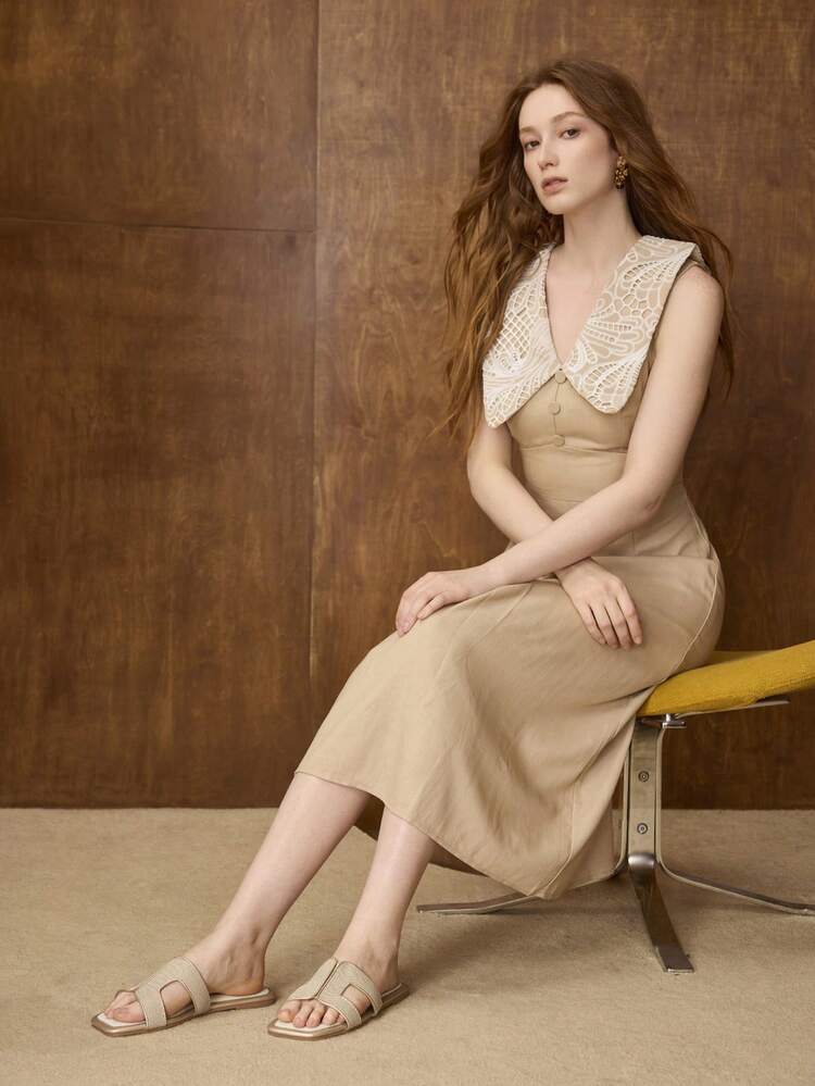 WOMEN CASUAL AND SIMPLE SUMMER CONTRAST BINDING HOLLOW OUT SQUARE TOE FLAT SANDALS, FOR NEW YEAR HOLIDAY, SPRING SHOES SPRING BREAK EASTER SPRING SHOES SUMMER SHOES