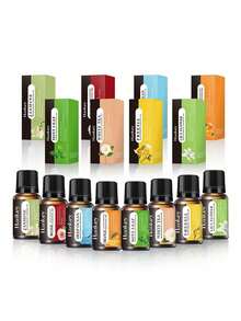 6瓶装香薰精油套装：玫瑰精油1瓶，薰衣草精油1瓶，香草精油1瓶，檀香精油1瓶，樱花精油1瓶，茉莉精油1瓶。套装包含香薰机、香薰蜡烛、香薰石、加湿器、车载香薰机、家用香薰机和精油补充装。 - 混合香味 - 查看 4