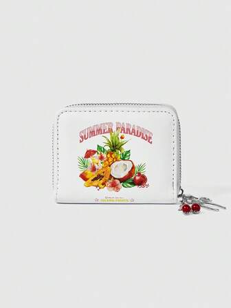 Kawaii White Base Fruit Combination Short Wallet