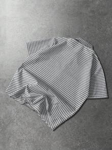 ROMWE MEN Spring/Summer Casual Graphic Men'S Plaid Print Button Front Casual Short Sleeve Shirt - Grey - View 2