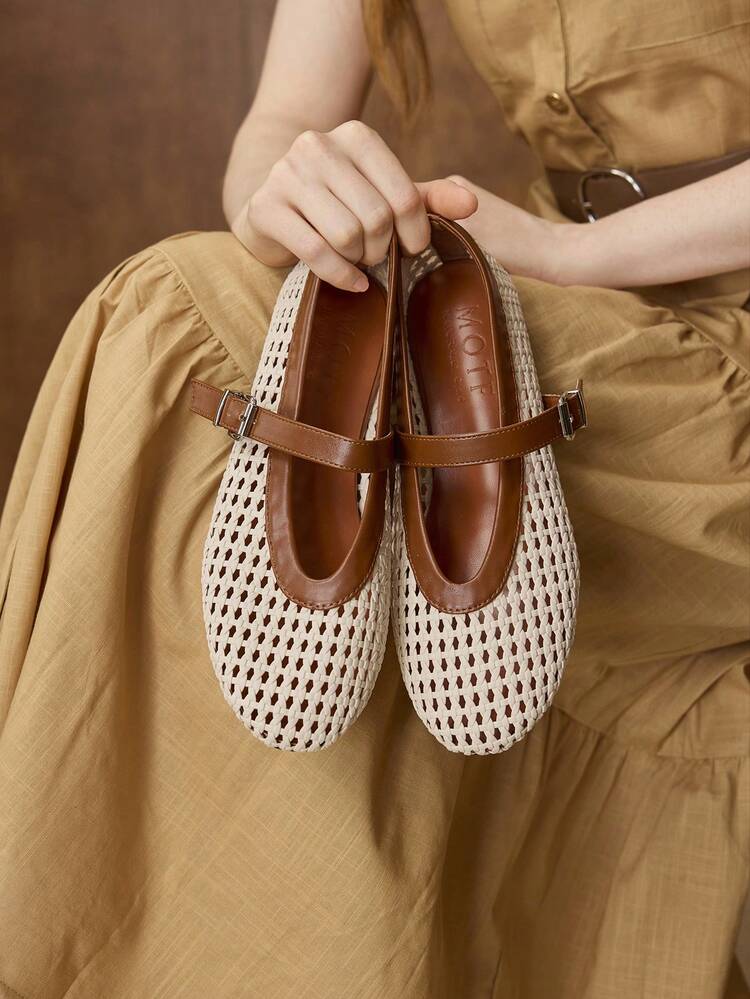 WOMEN BRAID ROUND TOE FLATS SPRING SHOES