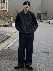 DAZY Navy Blue Shirt & Jeans Suit For Men, Spring/Autumn - Royal Blue - View 1