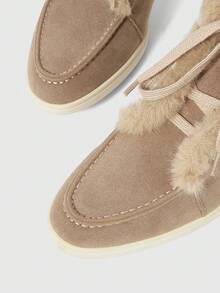 Sleekvia Women's Casual Lace-Up Ankle Boots With Thermal Lining, Winter Valentine's Day