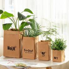 Cirelle Multi-Purpose Kraft Paper Storage Bag – Waterproof & Reusable, Large Bin For Refrigerator, Kitchen Counter, Desktop & Flower Pot Decoration - Multicolor - View 3