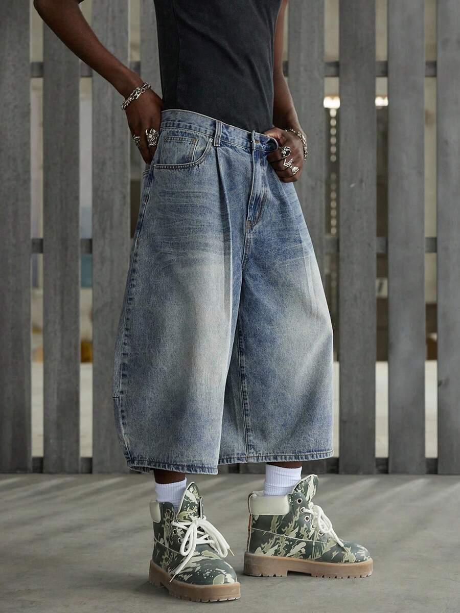 NEON BLANC Quần jeans nam dáng suông ống loe, thích hợp mặc đi làm hàng ngày. - Màu xanh bụi bặm - Xem 1