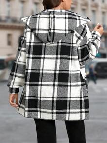 SHEIN LUNE Plus Size Valentine Outfits For Women Summer Outfits For Women Lapel Sleeveless Open Front Reversible Plaid Print Mid-Length Jacket Winter Fall Autumn Holiday Outfits For Women Jackets For Women Casual Womens Jacket Plus Size Jacket Women Coats Winter Clothes For Women