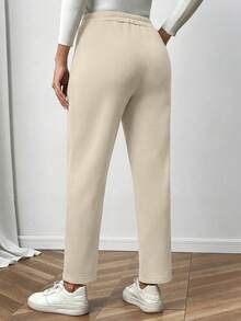 EMERY ROSE Women's Winter Thermal Lined Warm Straight-Leg Pants - White - View 2