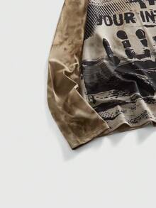 ROMWE MEN Men's Casual Splatter Print Round Neck Long Sleeve T-Shirt, Versatile - Black - View 4